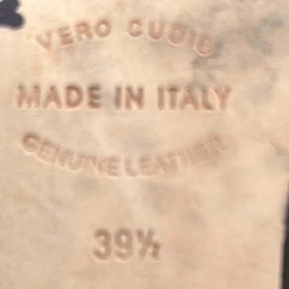 ANYI LU Handmade Italy Black & silver Metallic Leather Heel Size 8.5 slingback - Picture 4 of 14